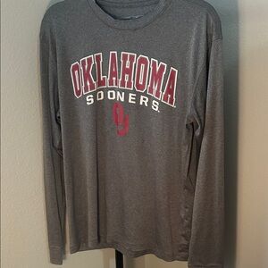Mens Gray Oklahoma Sooners Long Sleeve Tee